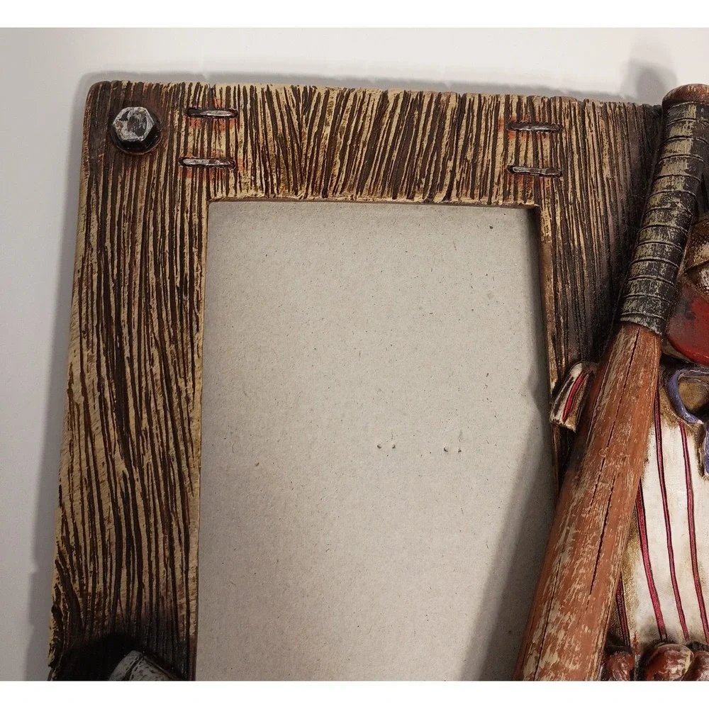 Baseball Photo Frame Textured 3D Picture Frame Resin 4x6, Sports Theme Decor